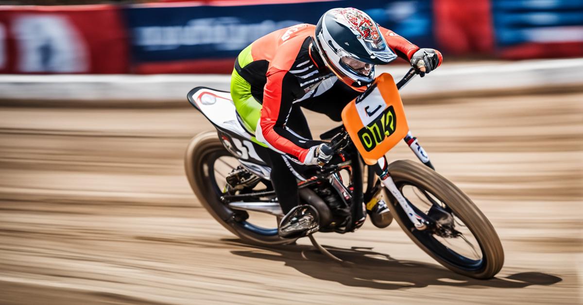 Mateusz Dul w akcji podczas Finału MIMP w 2023 roku, dynamiczna jazda na motocyklu w zakręcie.